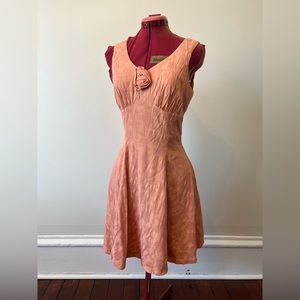 Vintage 90s Rampage Dress, Coral with Flower detail, Size Small